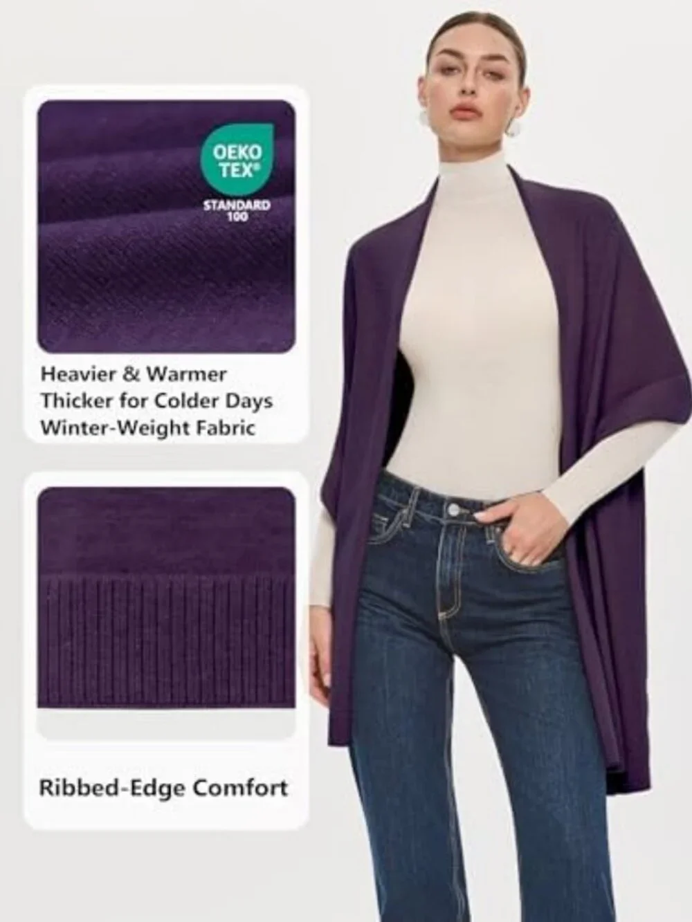Elegant Pashmina Shawl Wrap for Weddings, Evenings & Winter - Large Scarf